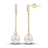 Thumbnail Image 1 of Akoya Cultured Pearl Earrings 1/20 ct tw Diamonds 14K Yellow Gold