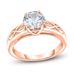 Diamond Solitaire Infinity Engagement Ring 1/4 ct tw Round 14K Rose Gold (I2/I)