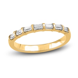 Diamond Stackable Anniversary Band 5/8 ct tw Baguette 14K Yellow Gold