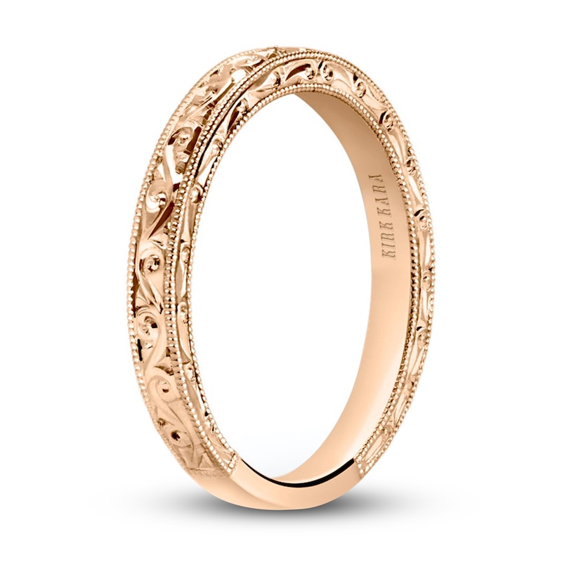 Kirk Kara Engraved Milgrain Wedding Band 18K Rose Gold | Jared