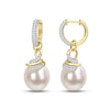 Thumbnail Image 0 of South Sea Cultured Pearl Dangle Earrings 1/2 ct tw Round 14K Yellow Gold