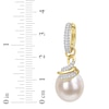 Thumbnail Image 1 of South Sea Cultured Pearl Dangle Earrings 1/2 ct tw Round 14K Yellow Gold