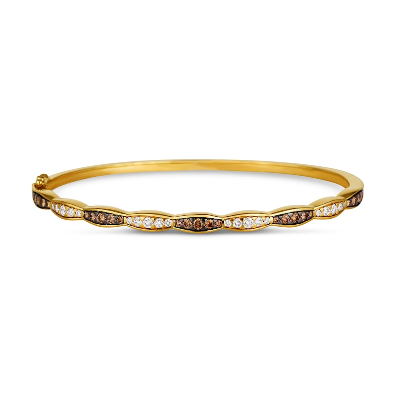 Main Image 1 of Le Vian Diamond Bangle Bracelet 7/8 ct tw Round 14K Honey Gold