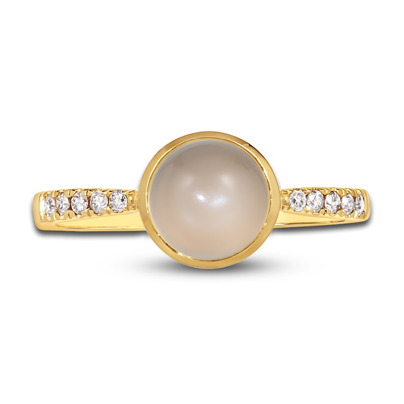 Main Image 3 of Le Vian Natural Moonstone Ring 1/15 ct tw Diamonds 14K Honey Gold