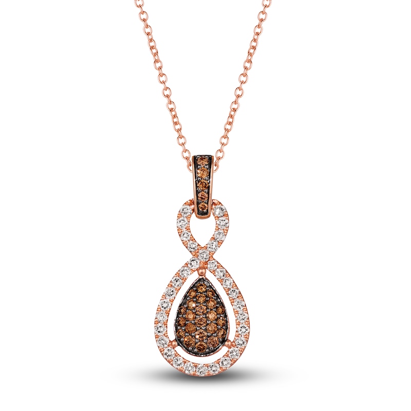 Main Image 1 of Le Vian Diamond Pendant Necklace 7/8 ct tw Round 14K Strawberry Gold 19&quot;