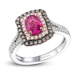 Le Vian Natural Ruby Ring 1/2 ct tw Diamonds 14K Strawberry Gold/Platinum