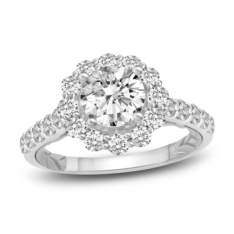 Diamond Engagement Ring 2-1/2 ct tw Round White Gold