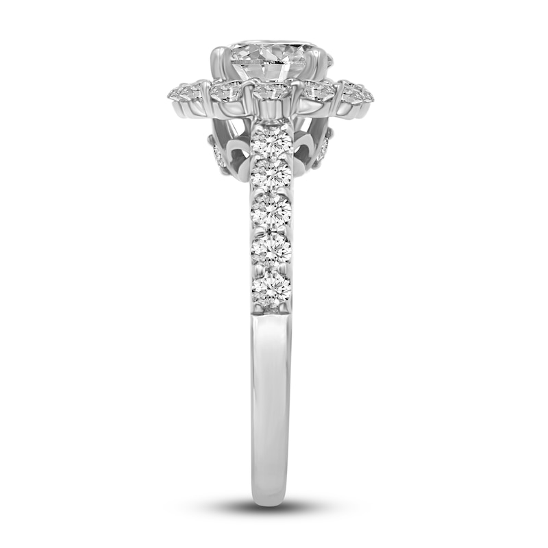 Diamond Engagement Ring 2-1/2 ct tw Round White Gold