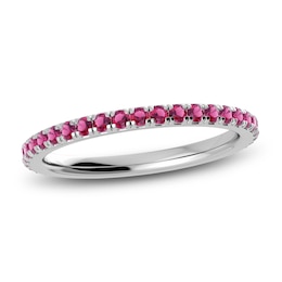 Juliette Maison Natural Rhodolite Garnet Eternity Ring 10K White Gold