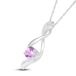 Amethyst Necklace Diamond Accents Sterling Silver