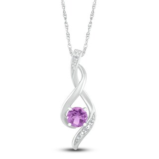 Amethyst Necklace Diamond Accents Sterling Silver | Jared