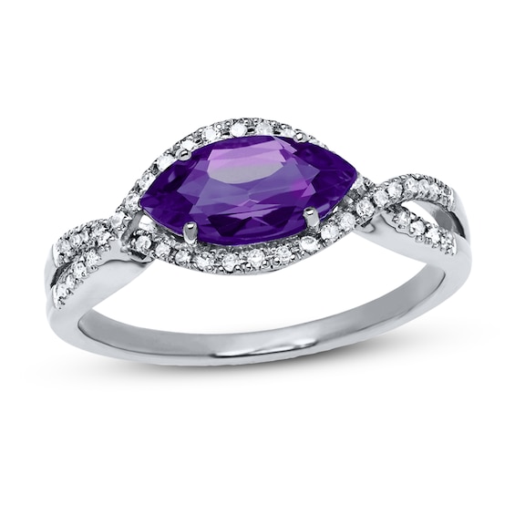 Natural Amethyst Ring Diamonds 10K Two-Tone Gold | Jared