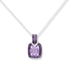 Thumbnail Image 0 of Amethyst Necklace 1/20 ct tw Diamonds Sterling Silver