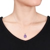 Thumbnail Image 1 of Amethyst Necklace 1/20 ct tw Diamonds Sterling Silver