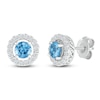 Thumbnail Image 1 of Blue Topaz Earrings 1/2 ct tw Diamonds 10K White Gold
