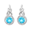 Thumbnail Image 1 of Blue Topaz Earrings 1/15 ct tw Diamonds Sterling Silver