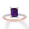 Thumbnail Image 1 of Amethyst Ring 1/10 carat tw Diamonds 10K Rose Gold