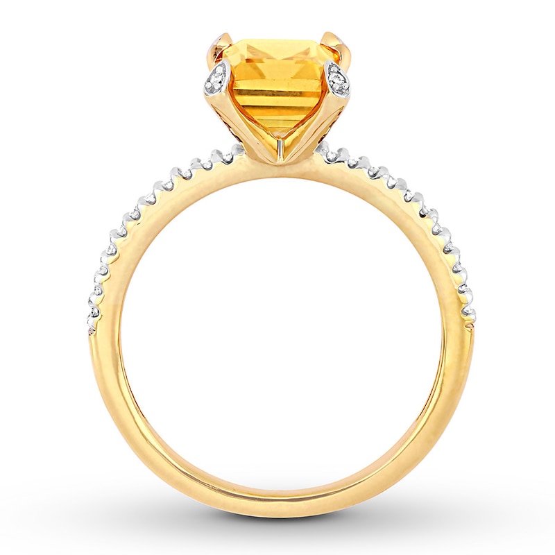 Citrine Ring 1/10 carat tw Diamonds 10K Yellow Gold | Jared