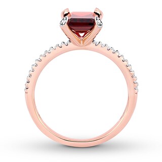 Garnet Ring 1/10 carat tw Diamonds 10K Rose Gold | Jared