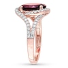 Thumbnail Image 3 of Garnet Ring 1/2 carat tw Diamonds 14K Rose Gold