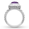 Thumbnail Image 2 of Amethyst Ring 1/6 carat tw Diamonds Sterling Silver