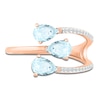 Thumbnail Image 2 of Aquamarine Ring 1/10 carat tw Diamonds 10K Rose Gold