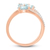 Thumbnail Image 3 of Aquamarine Ring 1/10 carat tw Diamonds 10K Rose Gold