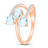 Thumbnail Image 4 of Aquamarine Ring 1/10 carat tw Diamonds 10K Rose Gold