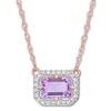 Thumbnail Image 1 of Amethyst Necklace 1/10 ct tw Diamonds 14K Rose Gold