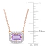 Thumbnail Image 3 of Amethyst Necklace 1/10 ct tw Diamonds 14K Rose Gold