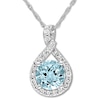 Thumbnail Image 1 of Aquamarine Necklace 1/5 carat tw Diamonds 10K White Gold