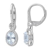 Thumbnail Image 1 of Aquamarine Drop Earrings 1/4 ct tw Diamonds 10K White Gold