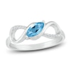 Thumbnail Image 1 of Blue Topaz & Diamond Infinity Ring Sterling Silver