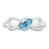 Thumbnail Image 2 of Blue Topaz & Diamond Infinity Ring Sterling Silver