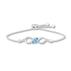 Thumbnail Image 1 of Blue Topaz & Diamond Infinity Bolo Bracelet Sterling Silver