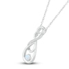 Thumbnail Image 1 of Lab-Created Opal & Diamond Infinity Necklace Sterling Silver