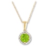 Thumbnail Image 1 of Peridot Necklace 1/15 ct tw Diamonds 10K Yellow Gold