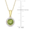 Thumbnail Image 3 of Peridot Necklace 1/15 ct tw Diamonds 10K Yellow Gold