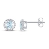 Thumbnail Image 1 of Aquamarine Earrings 1/15 ct tw Diamonds 10K White Gold