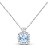 Thumbnail Image 1 of Aquamarine Necklace 1/10 ct tw Diamonds 10K White Gold