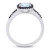 Thumbnail Image 2 of Aquamarine Ring 1/8 ct tw Black Diamonds 10K White Gold