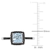Thumbnail Image 3 of Aquamarine Ring 1/8 ct tw Black Diamonds 10K White Gold