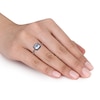 Thumbnail Image 4 of Aquamarine Ring 1/8 ct tw Black Diamonds 10K White Gold