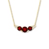 Thumbnail Image 1 of Garnet Necklace Diamond Accents 10K Yellow Gold