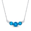 Thumbnail Image 1 of Blue Topaz Necklace Diamond Accents 10K White Gold