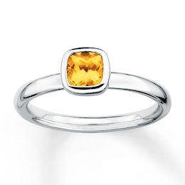 Stackable Citrine Ring Sterling Silver