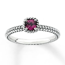 Stackable Ring Rhodolite Garnet Sterling Silver