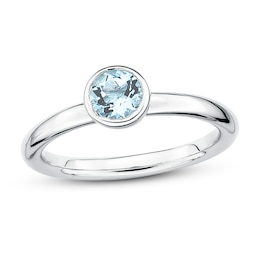 Stackable Aquamarine Ring Sterling Silver