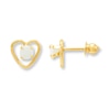 Thumbnail Image 1 of Opal Heart Earrings 14K Yellow Gold