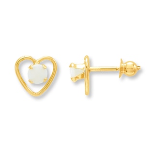 14k Yellow Gold Child's Earrings with Safety Backs, Orin Jewelers